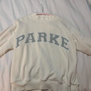 Brand New PARKE Women's Cream and Gray Crew Neck Sweatshirt. Never Worn!!!